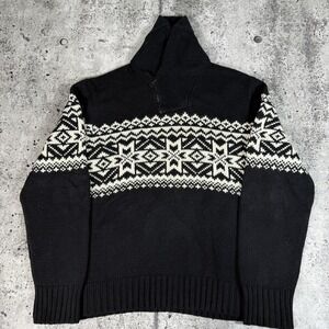 Polo Ralph Lauren Sweater Mens 2XL Fair Isle Ski 1/4 Zip Mock Neck Pullover